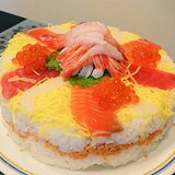 お寿司ケーキ☆簡単包丁いらず！